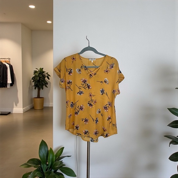 Mustard Floral Blouse - Picture 1 of 3